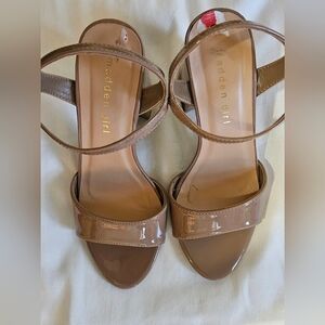 Madden Girl Tan Heels with Sleek Straps